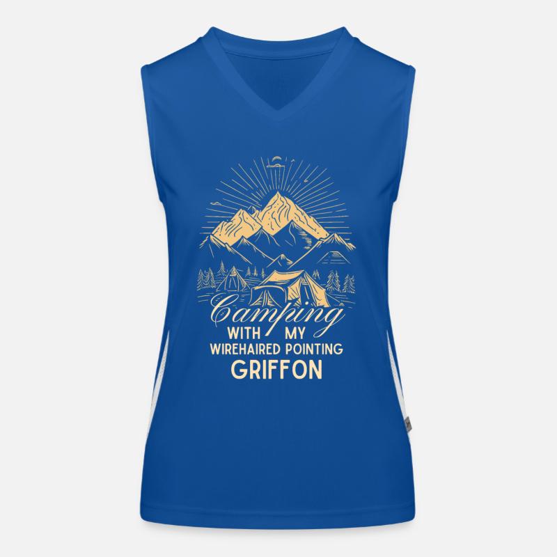 Griffon Korthals Camping Rauhaariger Vorstehhund Funktionelles Kontrast-Tank Top für Frauen
