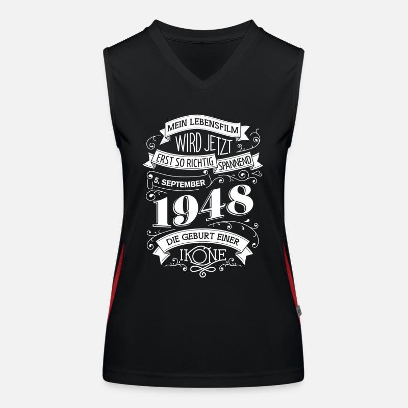 5.9.1948 Die Geburt einer Ikone Funktionelles Kontrast-Tank Top für Frauen