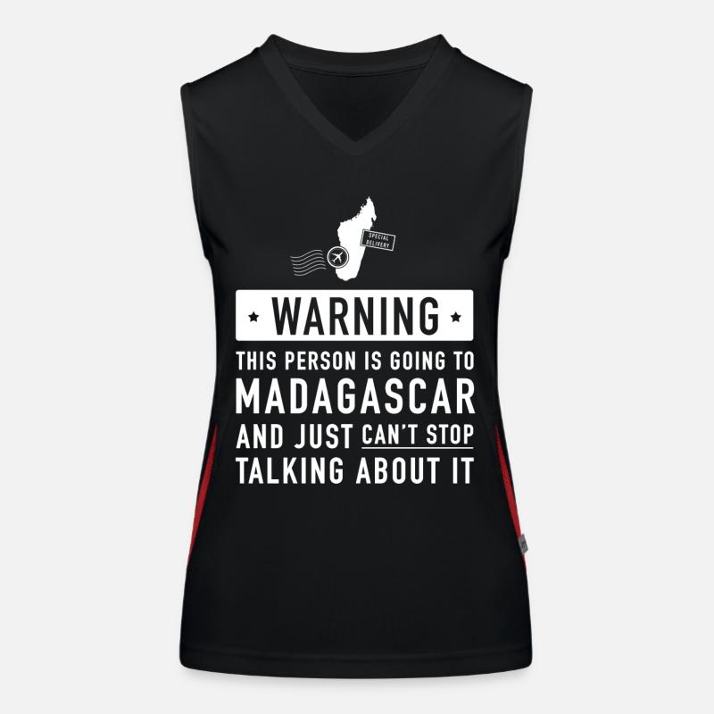 cadeau de vacances originale Madagascar Débardeur respirant contrasté Femme