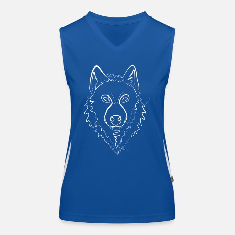 Wolf Schäferhund - one line drawing Funktionelles Kontrast-Tank Top für Frauen