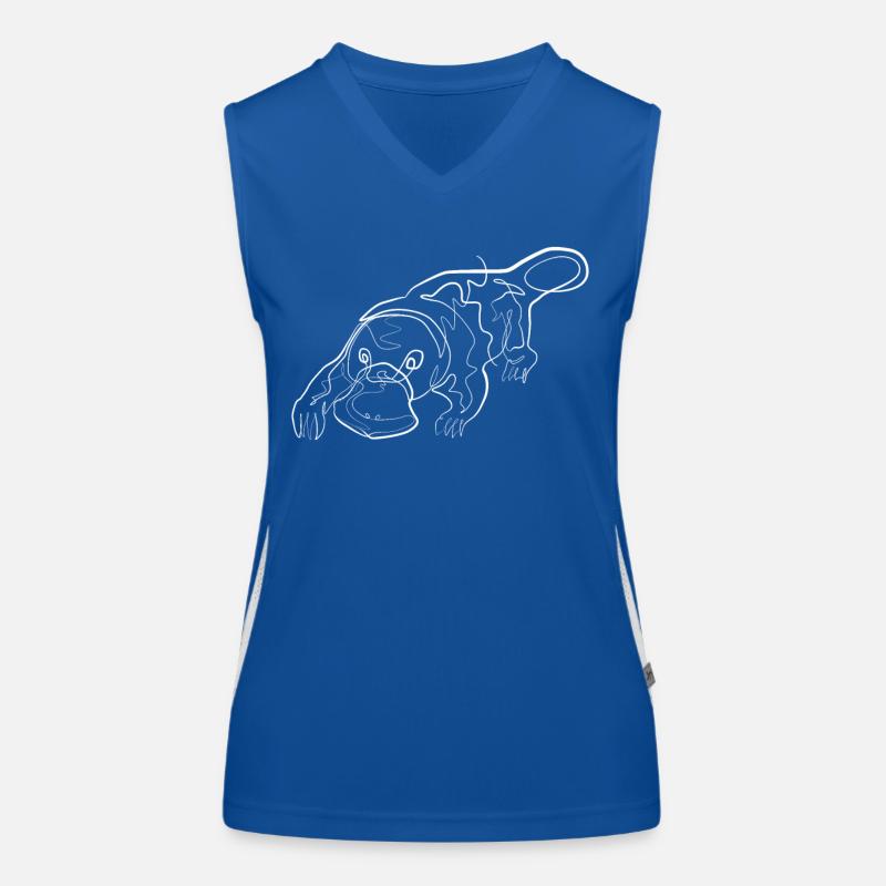 Schnabeltier Tiermotiv - one line drawing Funktionelles Kontrast-Tank Top für Frauen