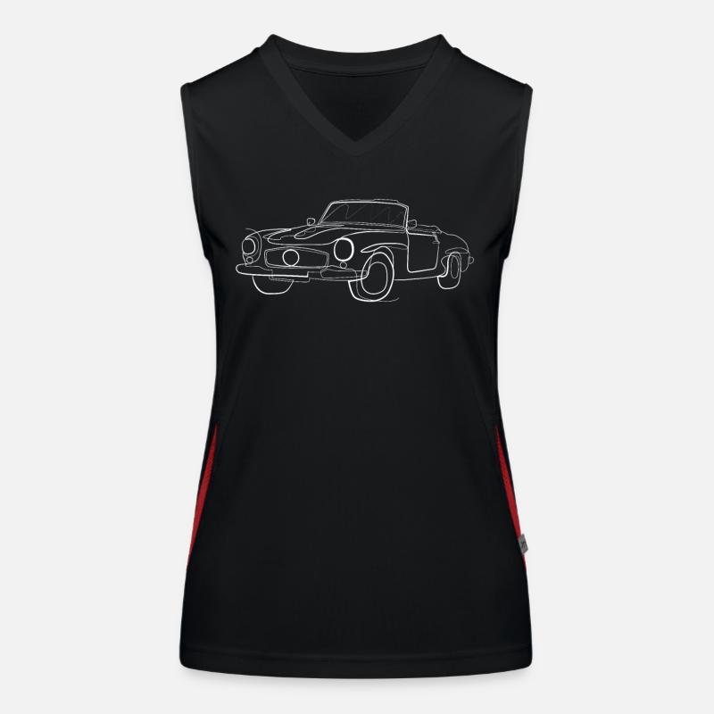 Oldtimer Cabriolet - one line drawing Women's Functional Contrast Tank Top