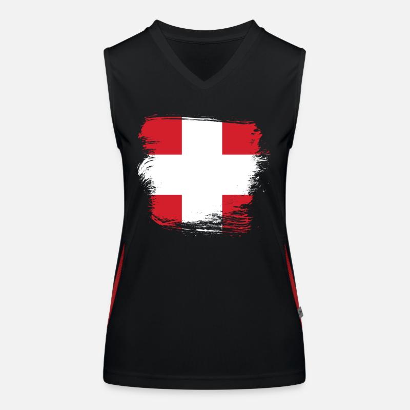 Schweizer Flagge Schweiz Funktionelles Kontrast-Tank Top für Frauen