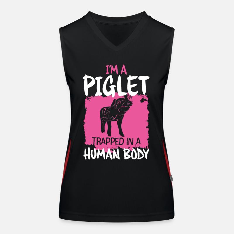 Piglet Pig Women's Functional Contrast Tank Top