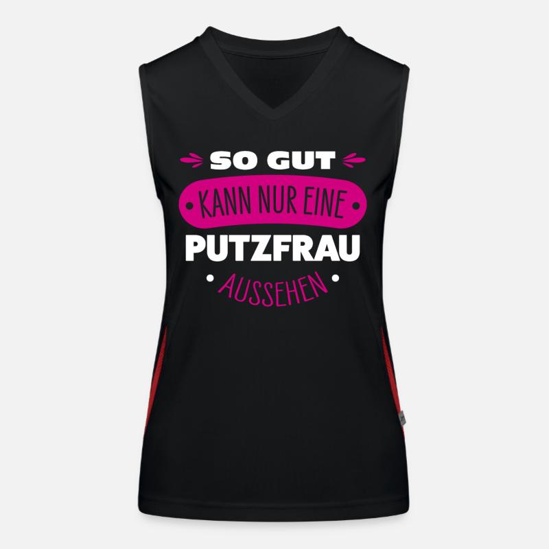 Putzfrau Spruch Funktionelles Kontrast-Tank Top für Frauen