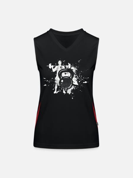 Kraftsport - Funktionelles Kontrast-Tank Top für Frauen - Schwarz/Rot - Vorne