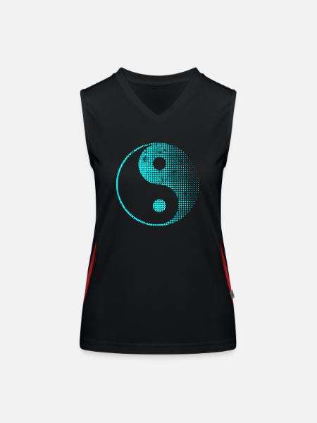 Yin Yang - Women's Functional Contrast Tank Top - black/red - Front