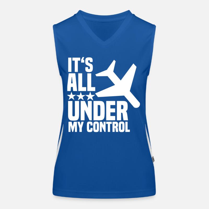 Pilot airplane cockpit flight attendant stewardess Women's Functional Contrast Tank Top