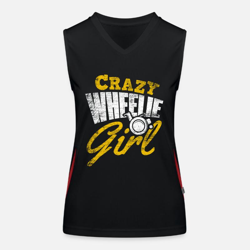 Rollstuhl Mädchen Funktionelles Kontrast-Tank Top für Frauen