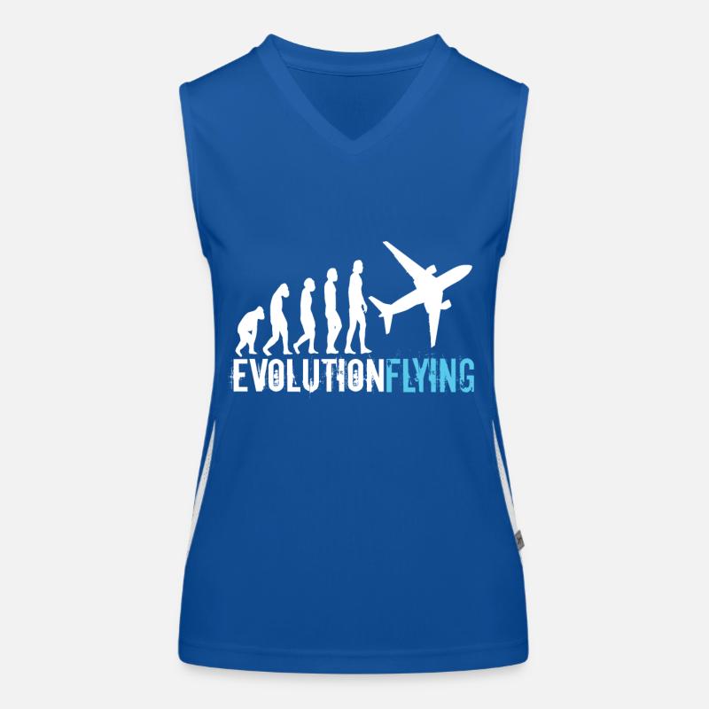 Pilot Evolution Fliegen Flugzeug Flieger Boing Funktionelles Kontrast-Tank Top für Frauen