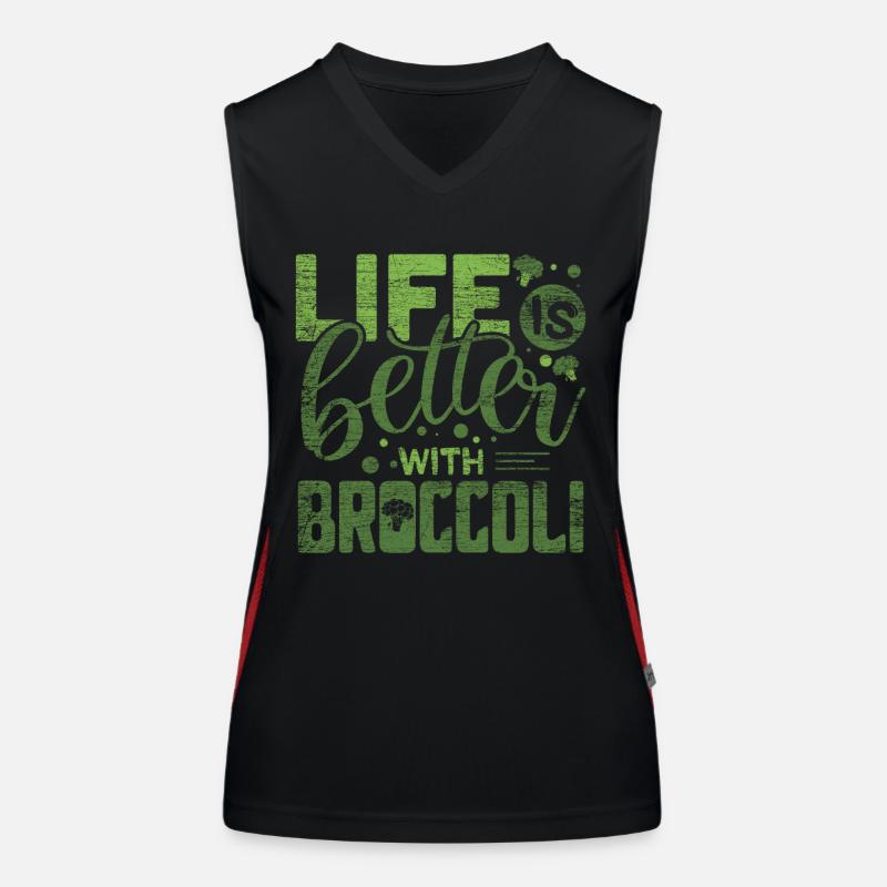 broccoli - Women's Functional Contrast Tank Top - black/red