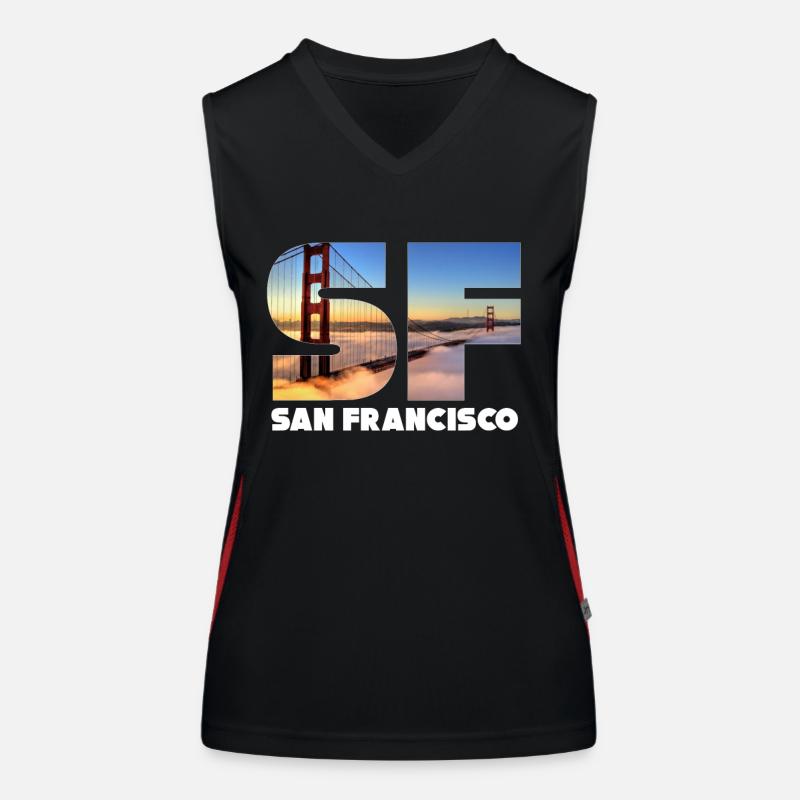 San Francisco - Women's Functional Contrast Tank Top - black/red