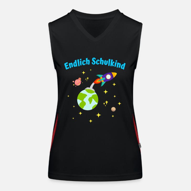 Endlich Schulkind Rakete Einschulung Kinder Funktionelles Kontrast-Tank Top für Frauen