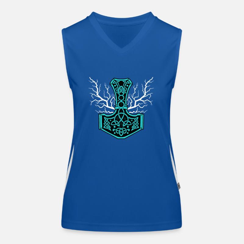 Der Hammer von Thor mit Blitzen - Mjölnir Funktionelles Kontrast-Tank Top für Frauen