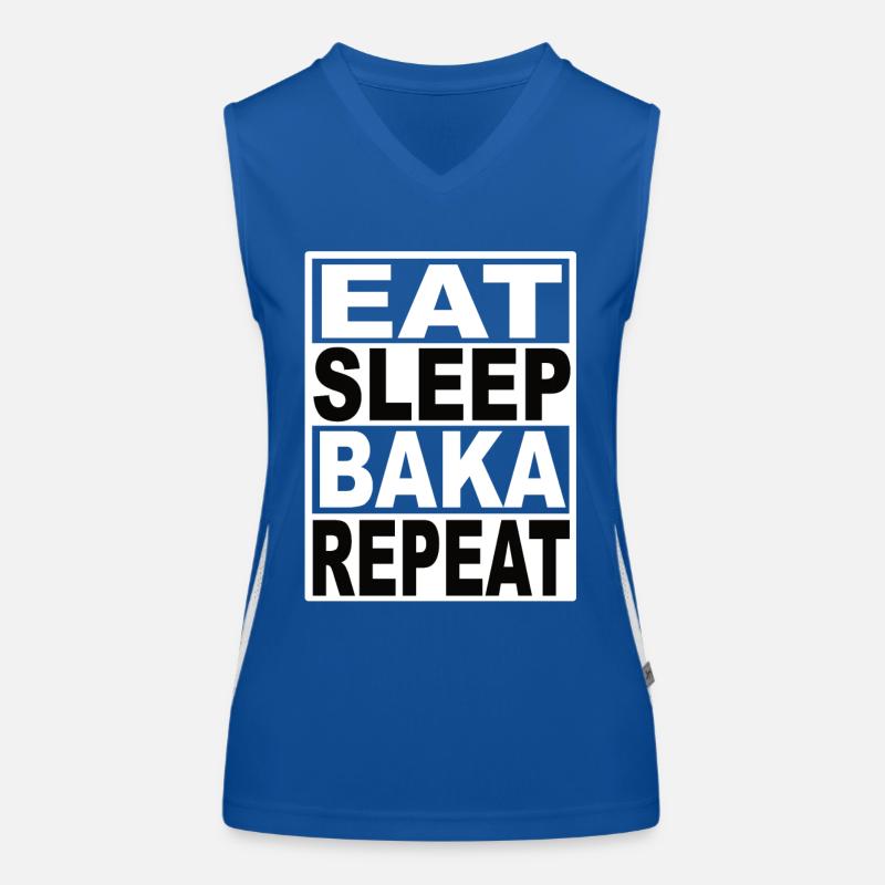 Eat Sleep Baka Repeat Women's Functional Contrast Tank Top