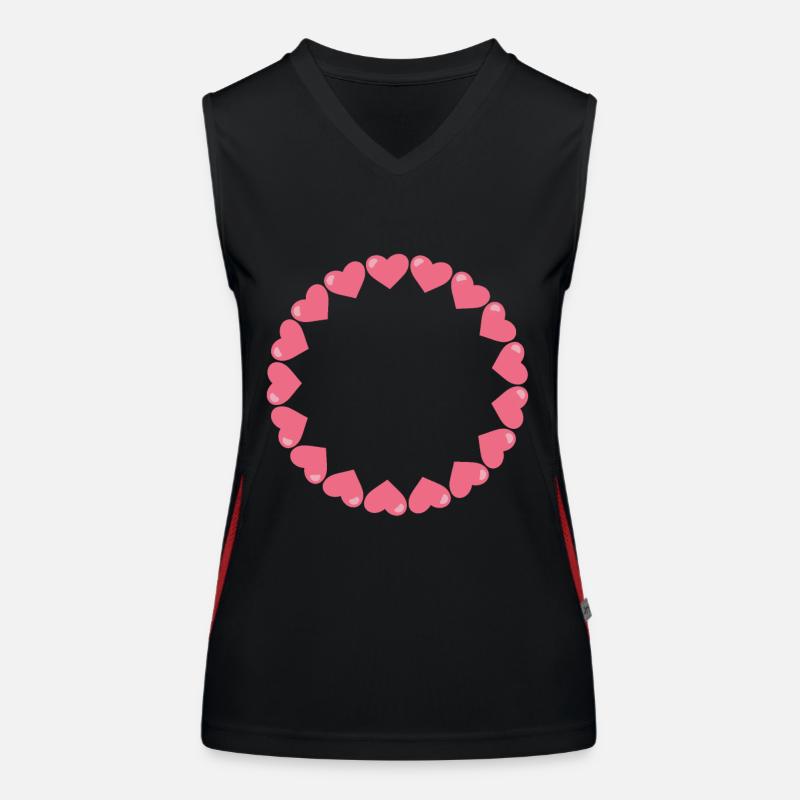 Heart Circle Symbols Women's Functional Contrast Tank Top