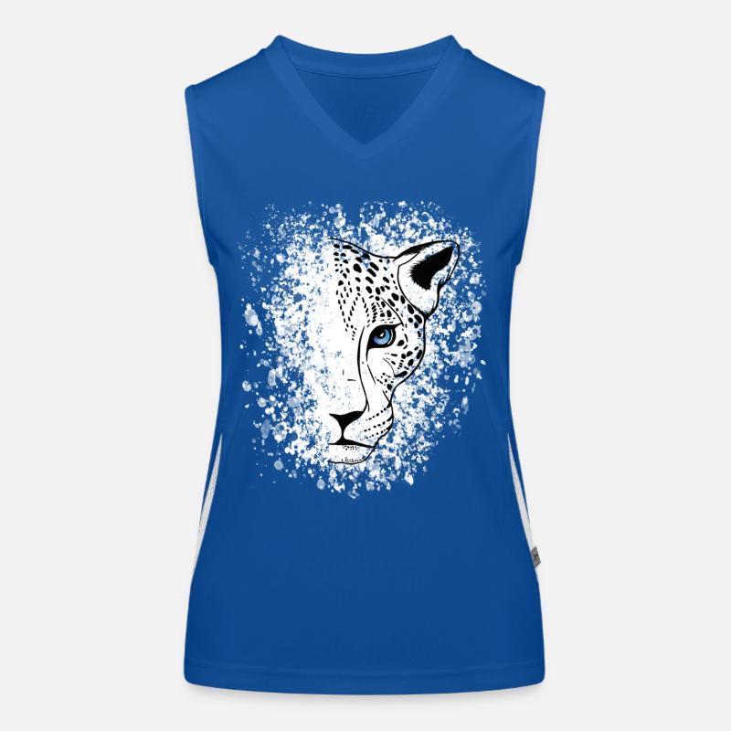 Snow Leopard Cool Big Cat Women's Functional Contrast Tank Top