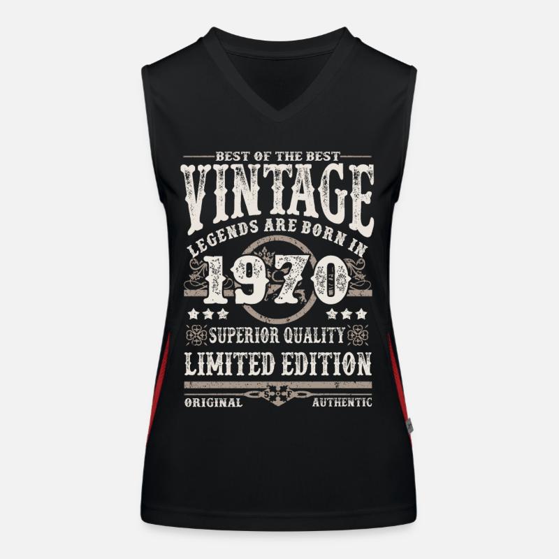 Legends are born in 1970 - Women's Functional Contrast Tank Top - black/red