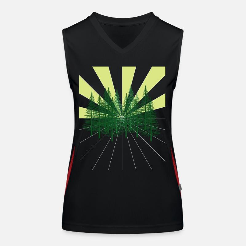 Rays Forest Fir Wilderness Ecology Atom Environment Women's Functional Contrast Tank Top