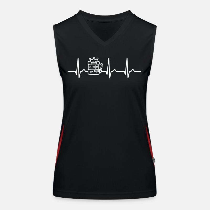 Courbe ECG - Courbe du cœur - Machine à sous - Jackpot Débardeur respirant contrasté Femme