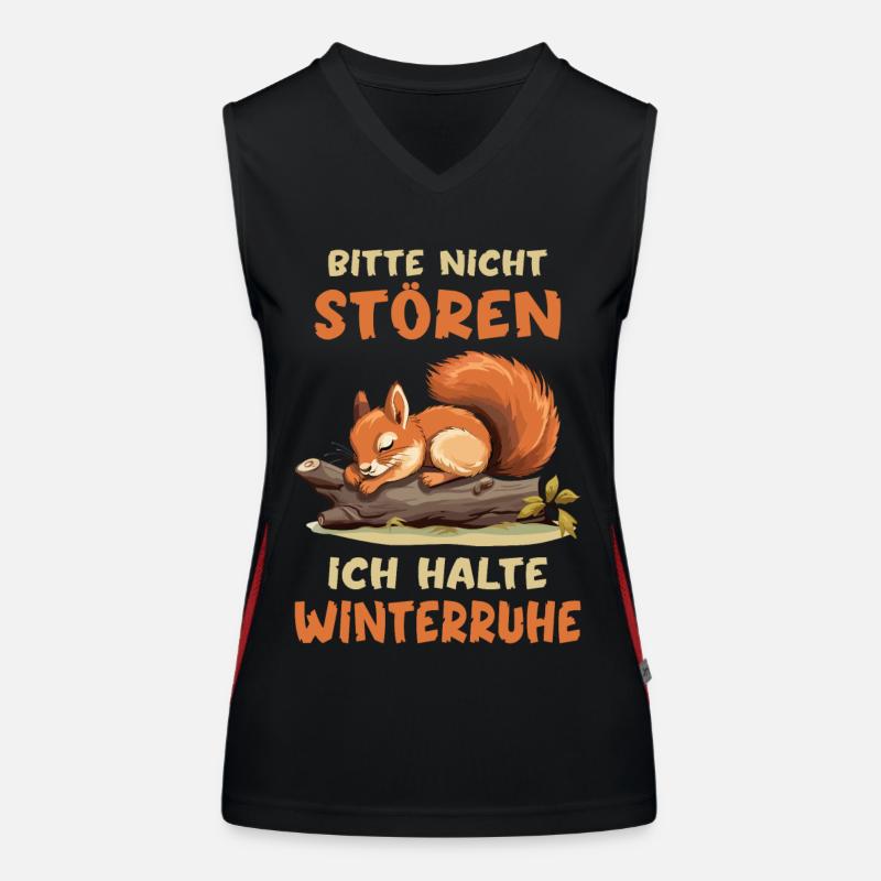Eichhörnchen Bitte Nicht Stören Winterruhe Schlaf Funktionelles Kontrast-Tank Top für Frauen
