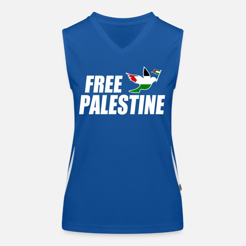 Free palestine Funktionelles Kontrast-Tank Top für Frauen