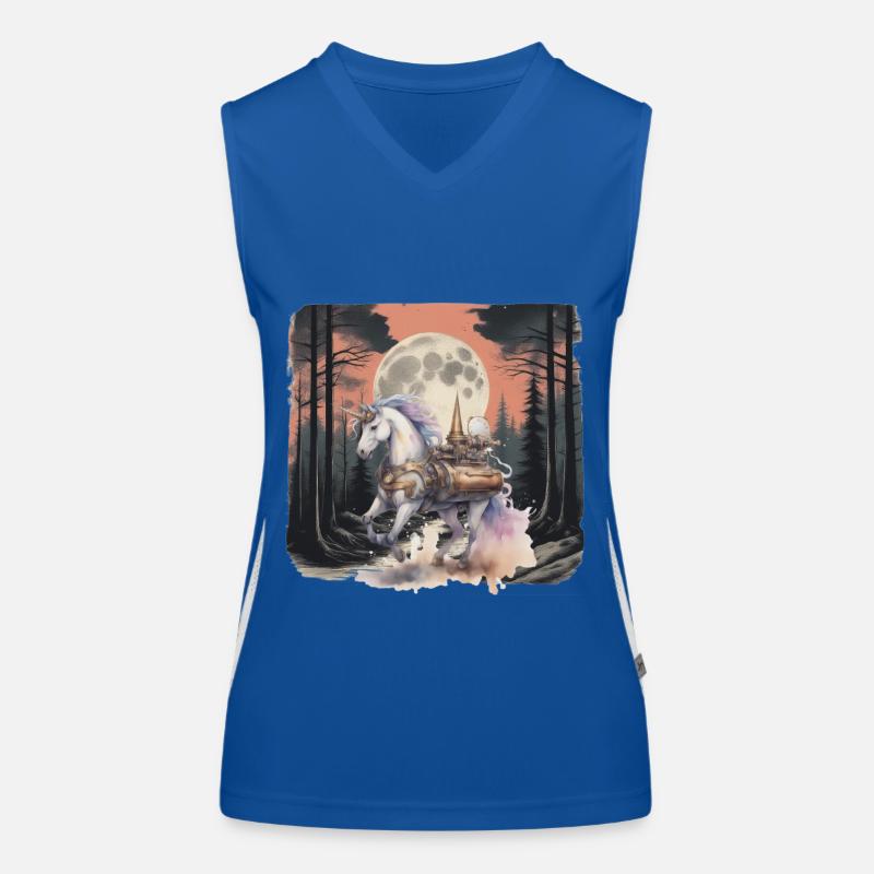 Einhorn Technik Maschine Einhörner Wal Funktionelles Kontrast-Tank Top für Frauen