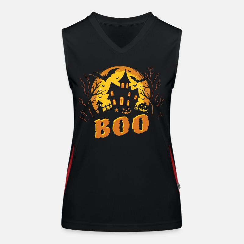 Halloween Haunted House - Spooky - Boo Women's Functional Contrast Tank Top