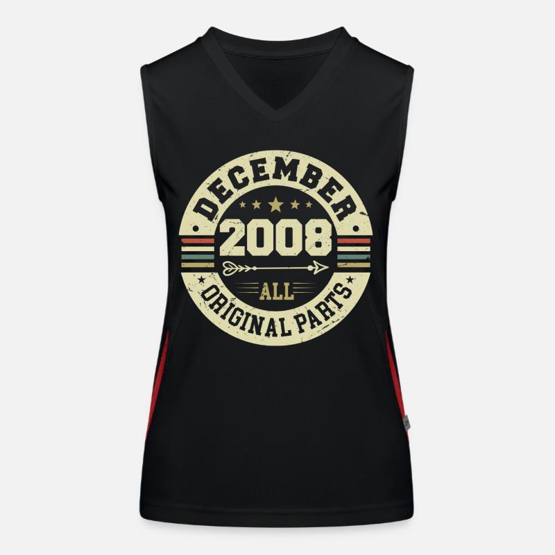 Legends Birthday December 2008 Born Gift Women's Functional Contrast Tank Top
