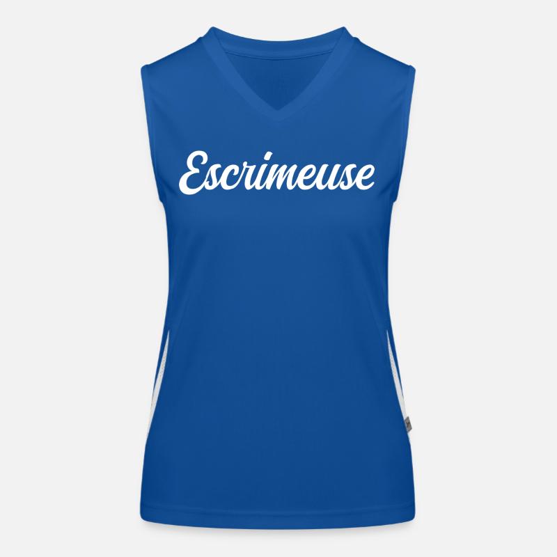 Escrimeuse Athlète Fleuret Épée Sabre Sport Débardeur respirant contrasté Femme