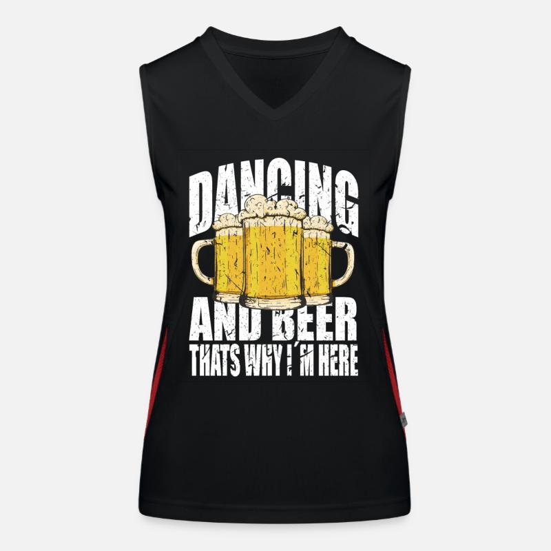 Tanzen und Bier Spruch lustig Funktionelles Kontrast-Tank Top für Frauen