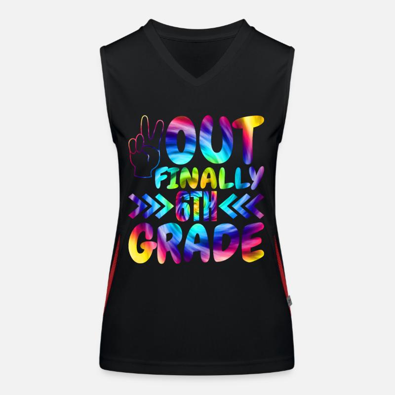 Out Finally 6th grade elementary school students Women's Functional Contrast Tank Top