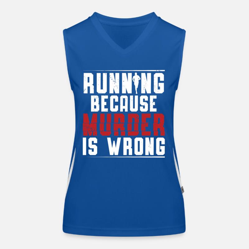 Running Because Murder Is Wrong Läufer Marathon Funktionelles Kontrast-Tank Top für Frauen