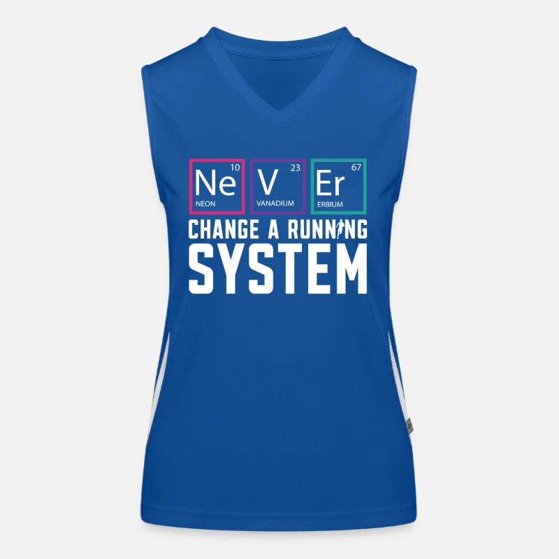 Never Change A Running System Läufer Marathon Funktionelles Kontrast-Tank Top für Frauen
