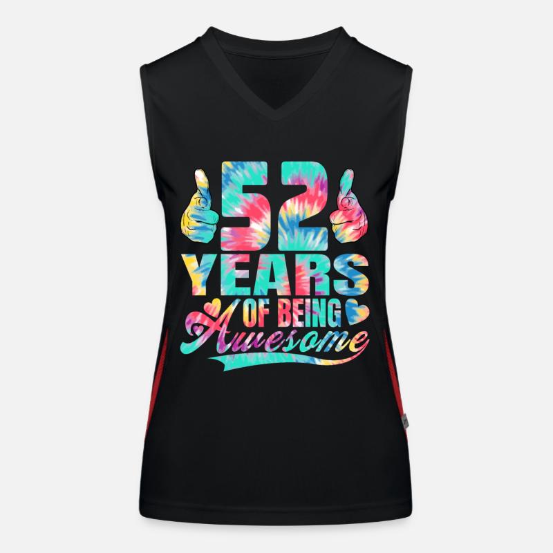 52. Geburtstag Oder Jahrestag 52 Years Of Being Funktionelles Kontrast-Tank Top für Frauen