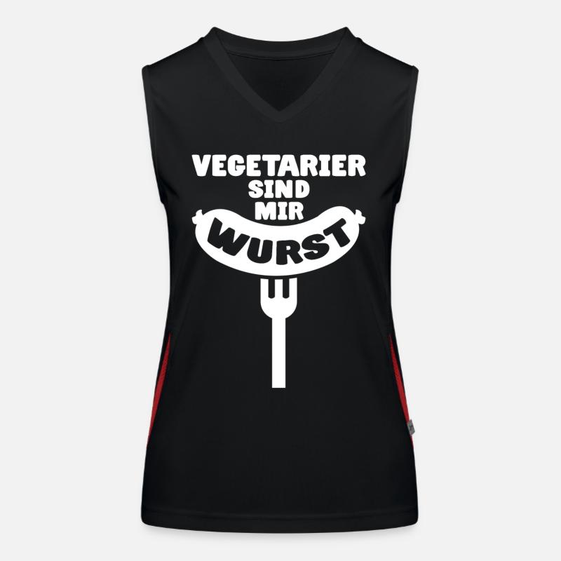 Vegetarier sind mir Wurst Fleischesser Geschenk Funktionelles Kontrast-Tank Top für Frauen