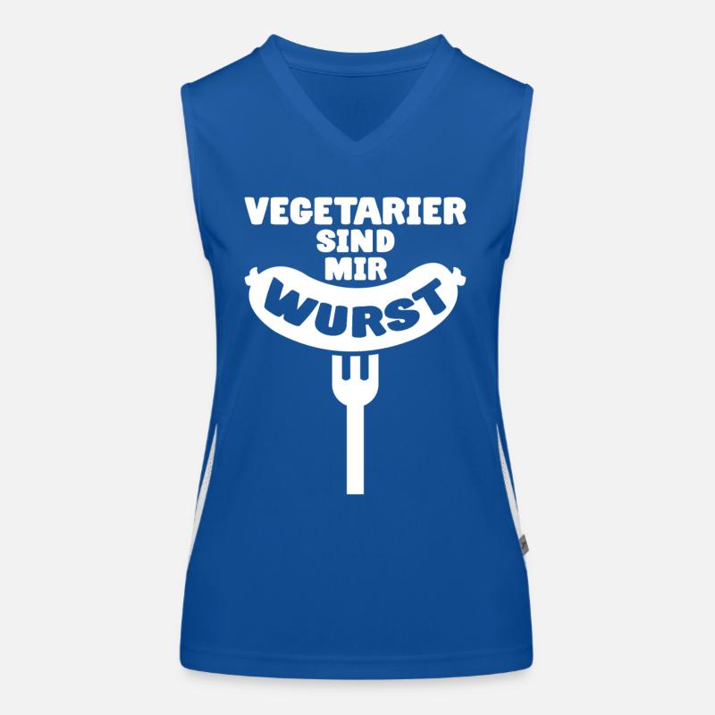 Vegetarier sind mir Wurst Fleischesser Geschenk Funktionelles Kontrast-Tank Top für Frauen