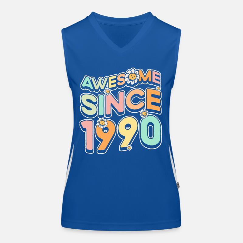 Fantastic Since 1990 Flower theme Women's Functional Contrast Tank Top