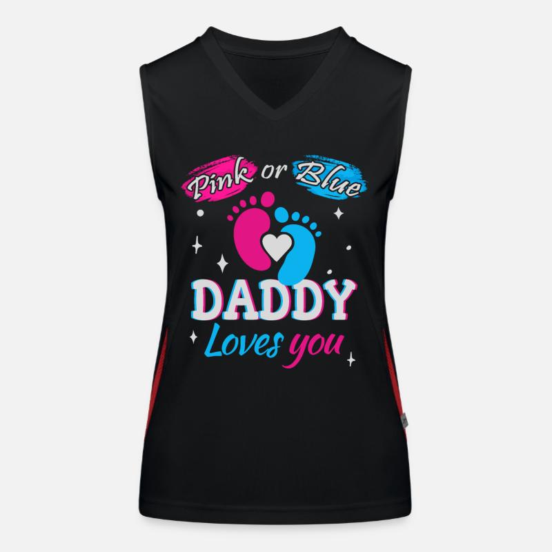 Rosa oder Blau, Papa liebt dich Funktionelles Kontrast-Tank Top für Frauen