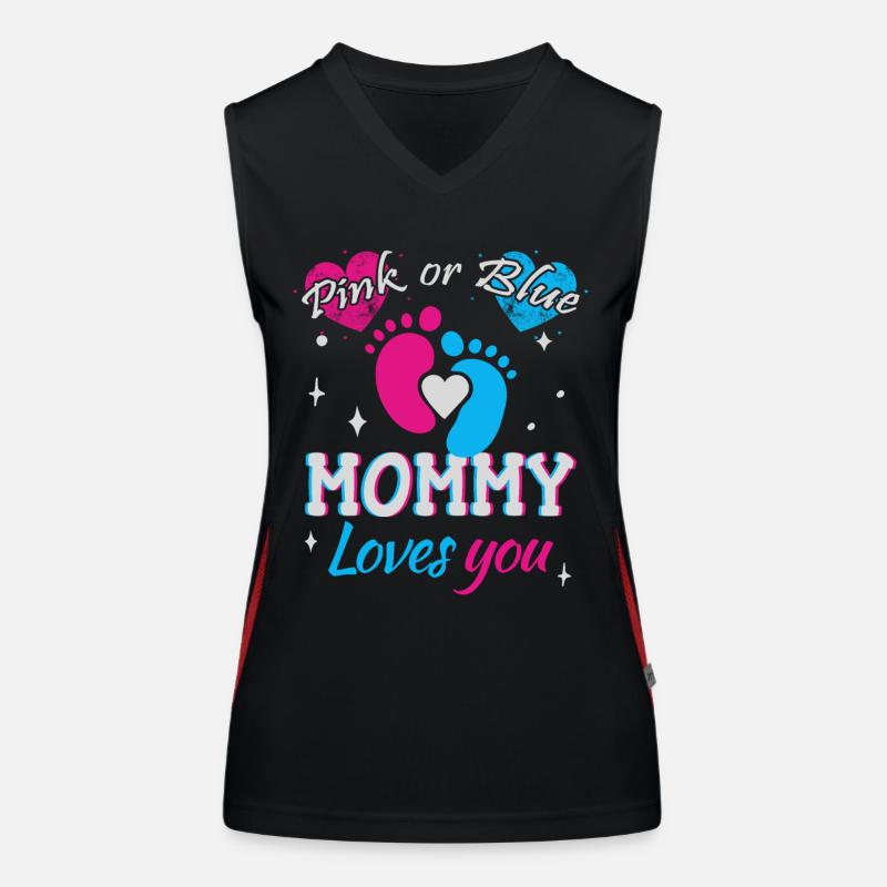 Rosa oder Blau, Mama liebt dich Funktionelles Kontrast-Tank Top für Frauen