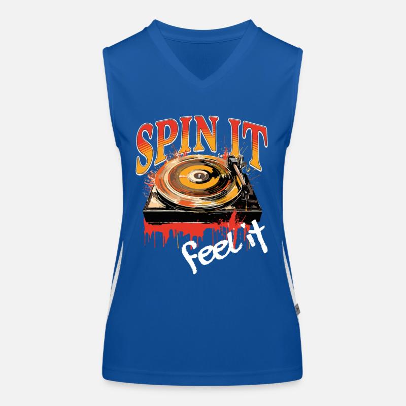 Vinyl Record LP Turntable Retro Women's Functional Contrast Tank Top
