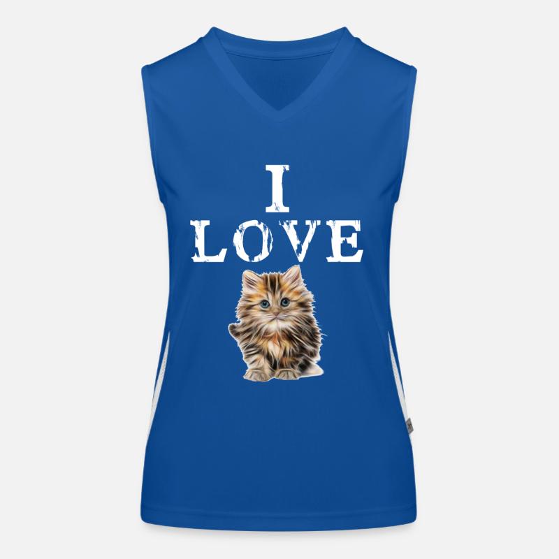 I love cats Women's Functional Contrast Tank Top