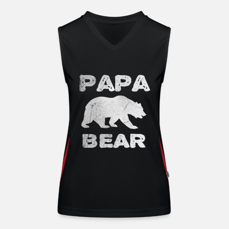 Papa Bär - Geschenk Vatertag oder Geburtstag Funktionelles Kontrast-Tank Top für Frauen
