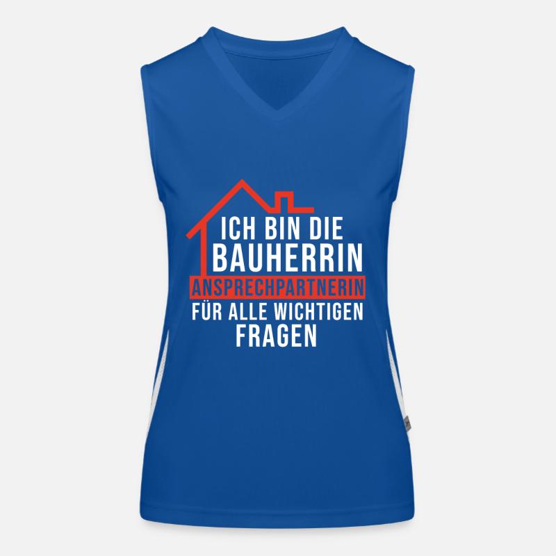 Bauherrin Spruch Funktionelles Kontrast-Tank Top für Frauen
