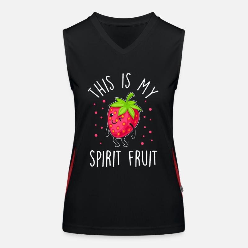 Erdbeere lustiger Spruch Funktionelles Kontrast-Tank Top für Frauen