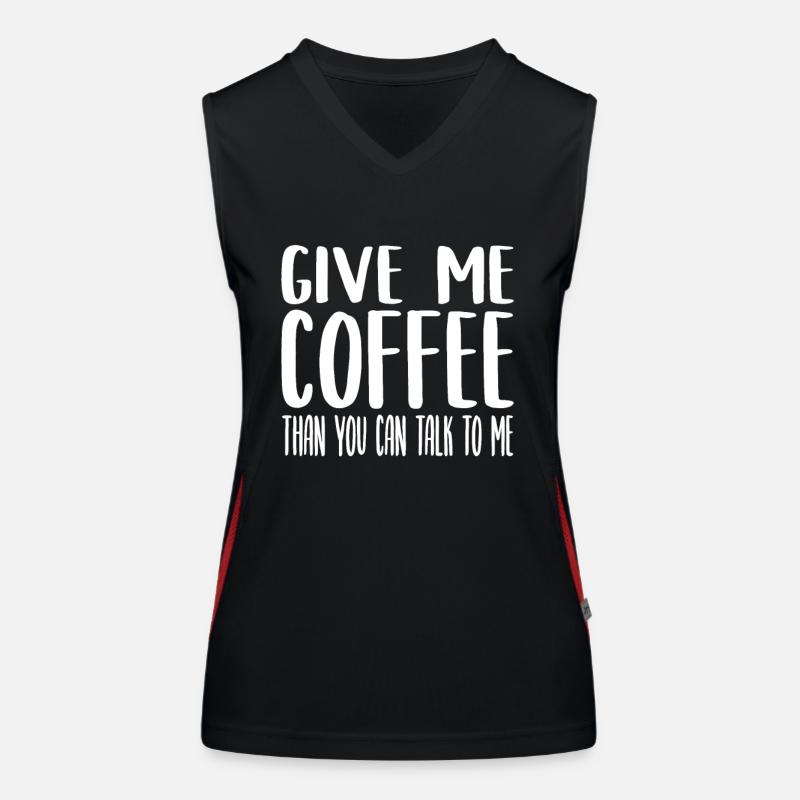 Ich will Kaffee Kaffee Spruch Koffein Funktionelles Kontrast-Tank Top für Frauen