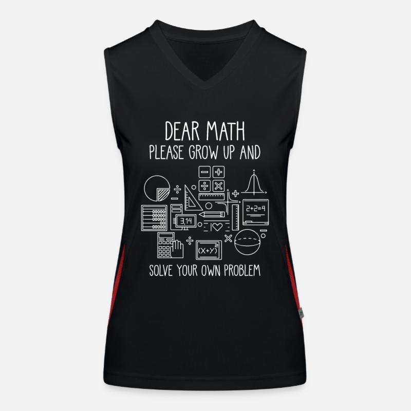 Math saying math grow up Women's Functional Contrast Tank Top