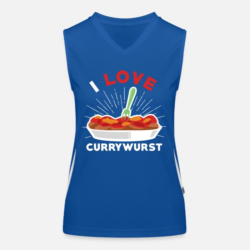 Currywurst Ich liebe Currywurst Funktionelles Kontrast-Tank Top für Frauen