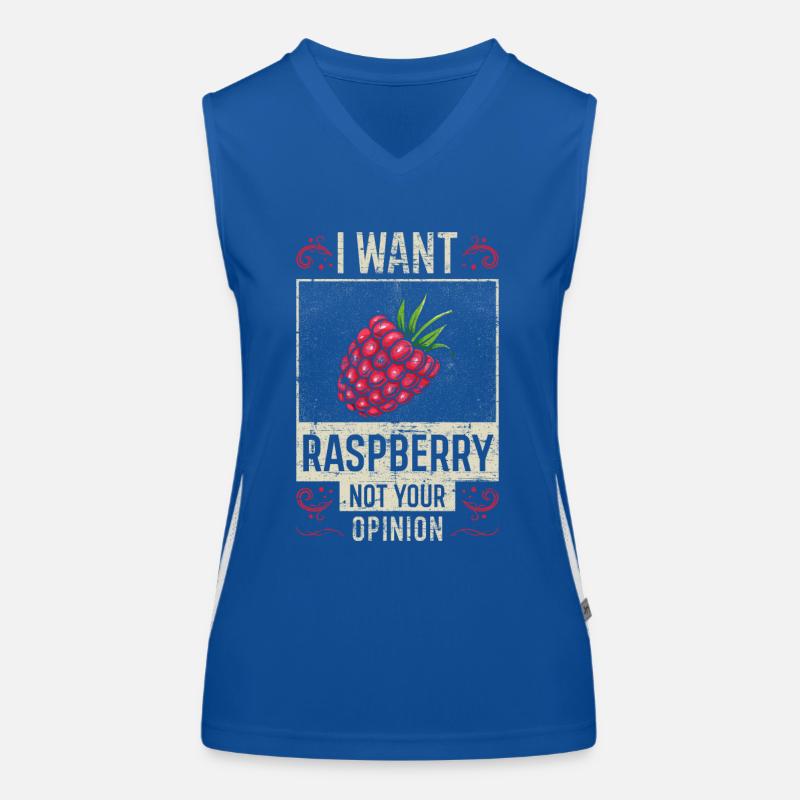 Raspberry saying funny Women's Functional Contrast Tank Top