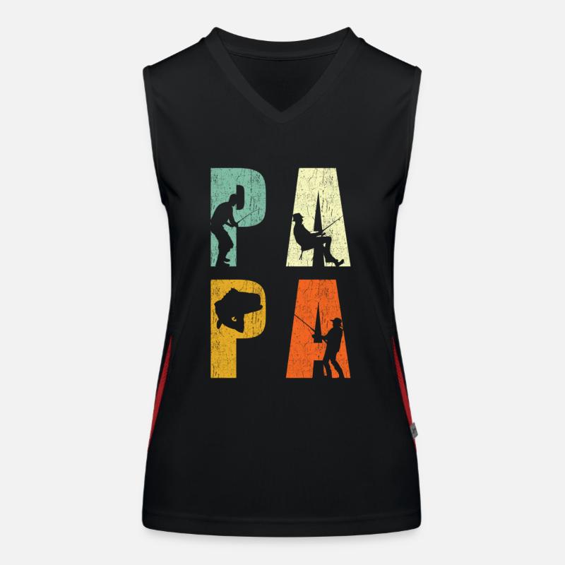 Pêcher papa pêche cadeau Débardeur respirant contrasté Femme